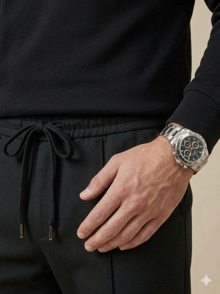 BLACK PLEATED BAGGY  FIT TROUSER