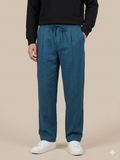 PETROL BLUE PLEATED BAGGY  FIT TROUSER