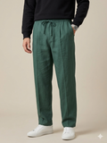 FOREST GREEN PLEATED BAGGY  FIT TROUSER