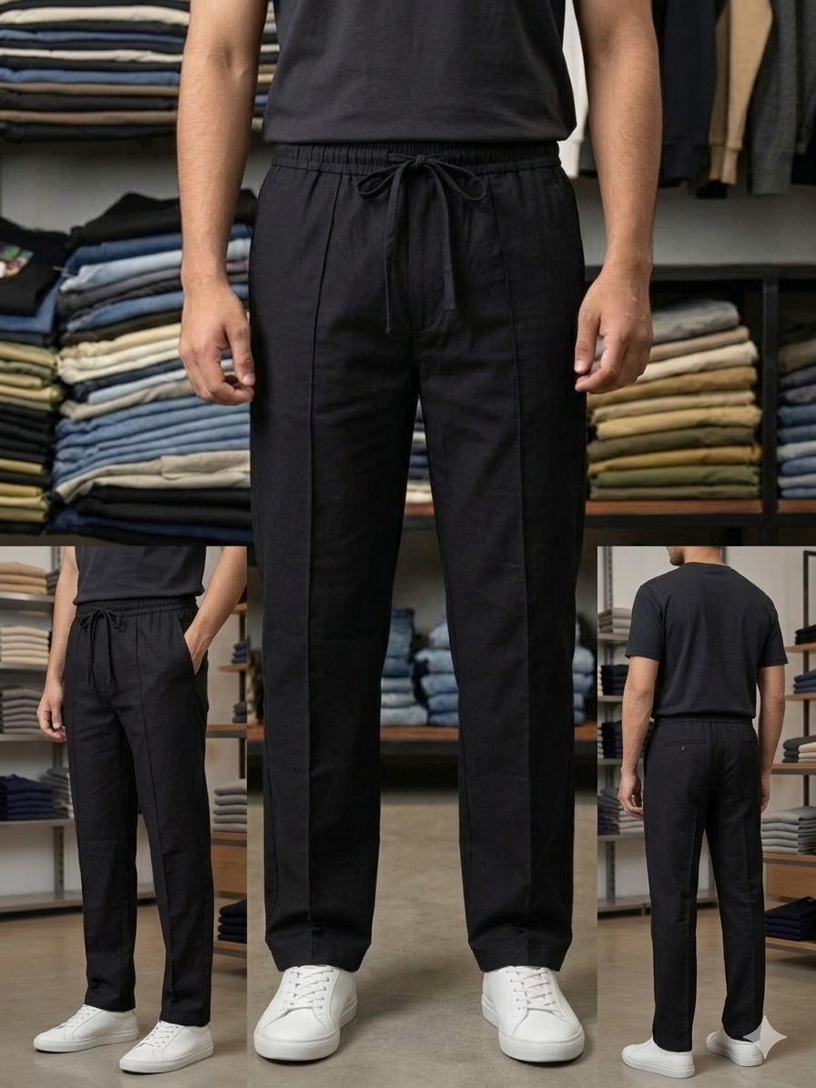 BLACK PLEATED BAGGY  FIT TROUSER